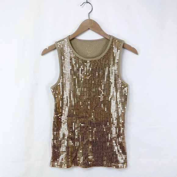 Michael Kors Tops - Michael Kors Gold Sequin Tank